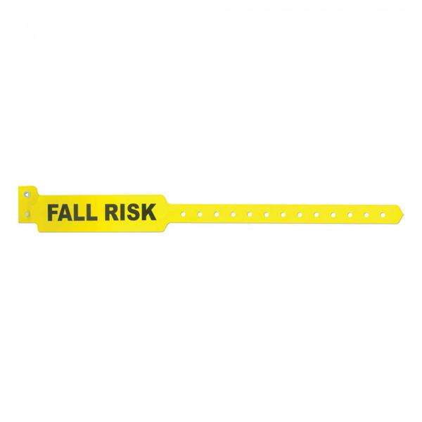 Wristband Identification Sentry Polyester Yellow Adult Fall Risk Alert 500/Box